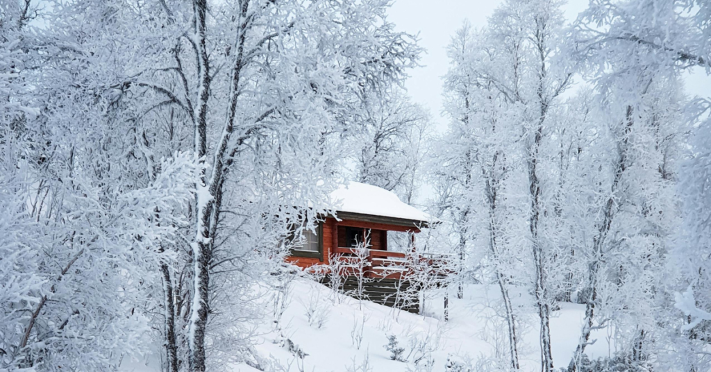 Snowed-in house