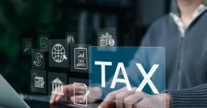 Remote worker reviewing tax documents for multi-state compliance