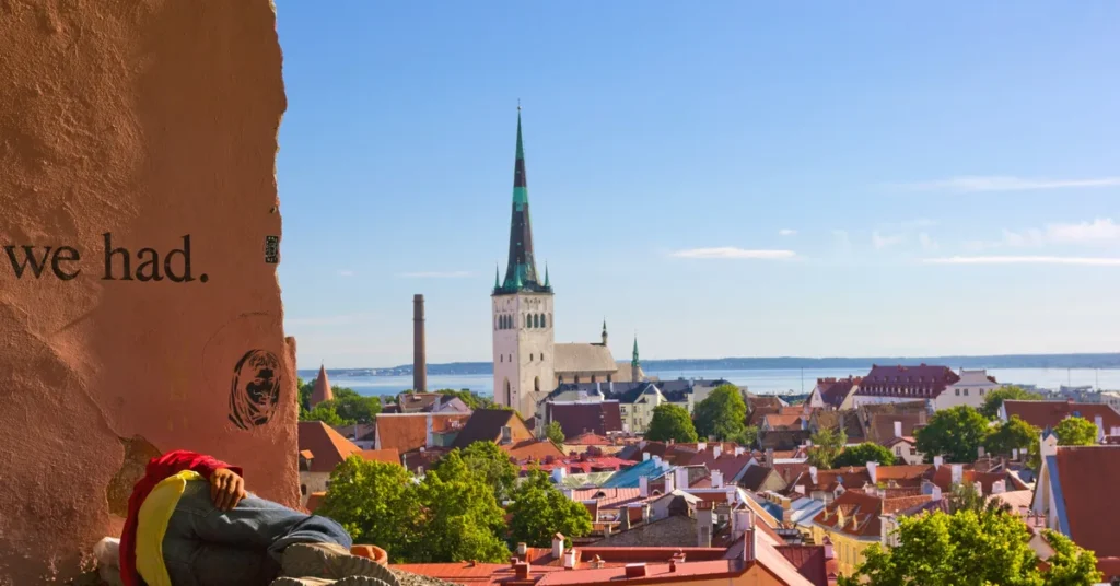 Golden hour cityscape illustrating time zone advantages for remote workers